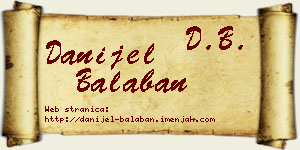 Danijel Balaban vizit kartica